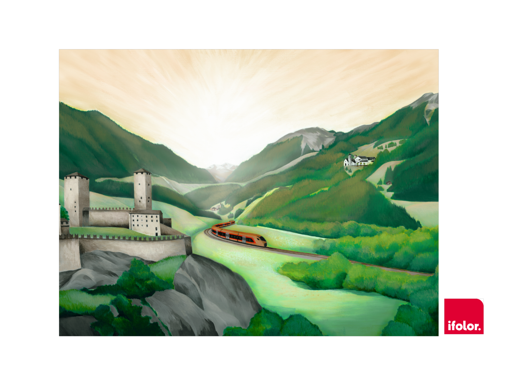 Fotoleinwand "Bellinzona" ohne SOB-Logo 80 x 60 cm