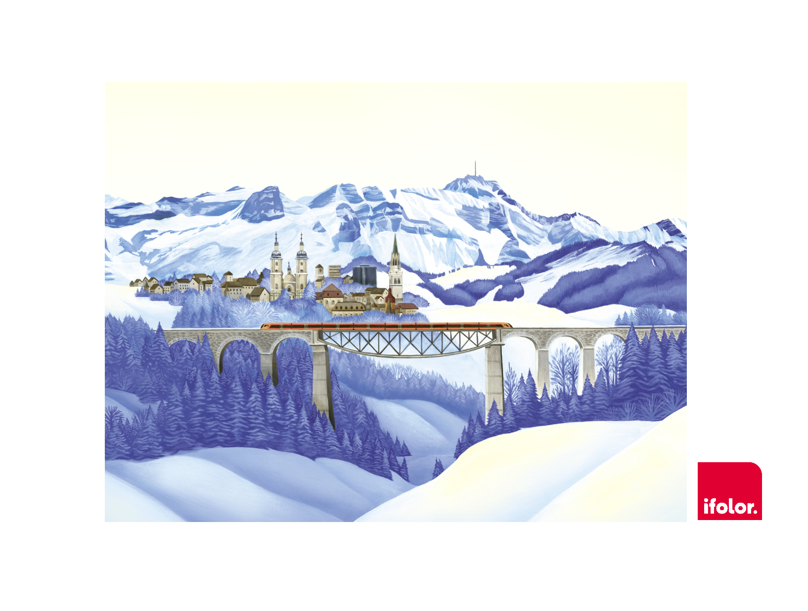 Fotoleinwand "St.Gallen Winter" ohne SOB-Logo 100 x 75 cm