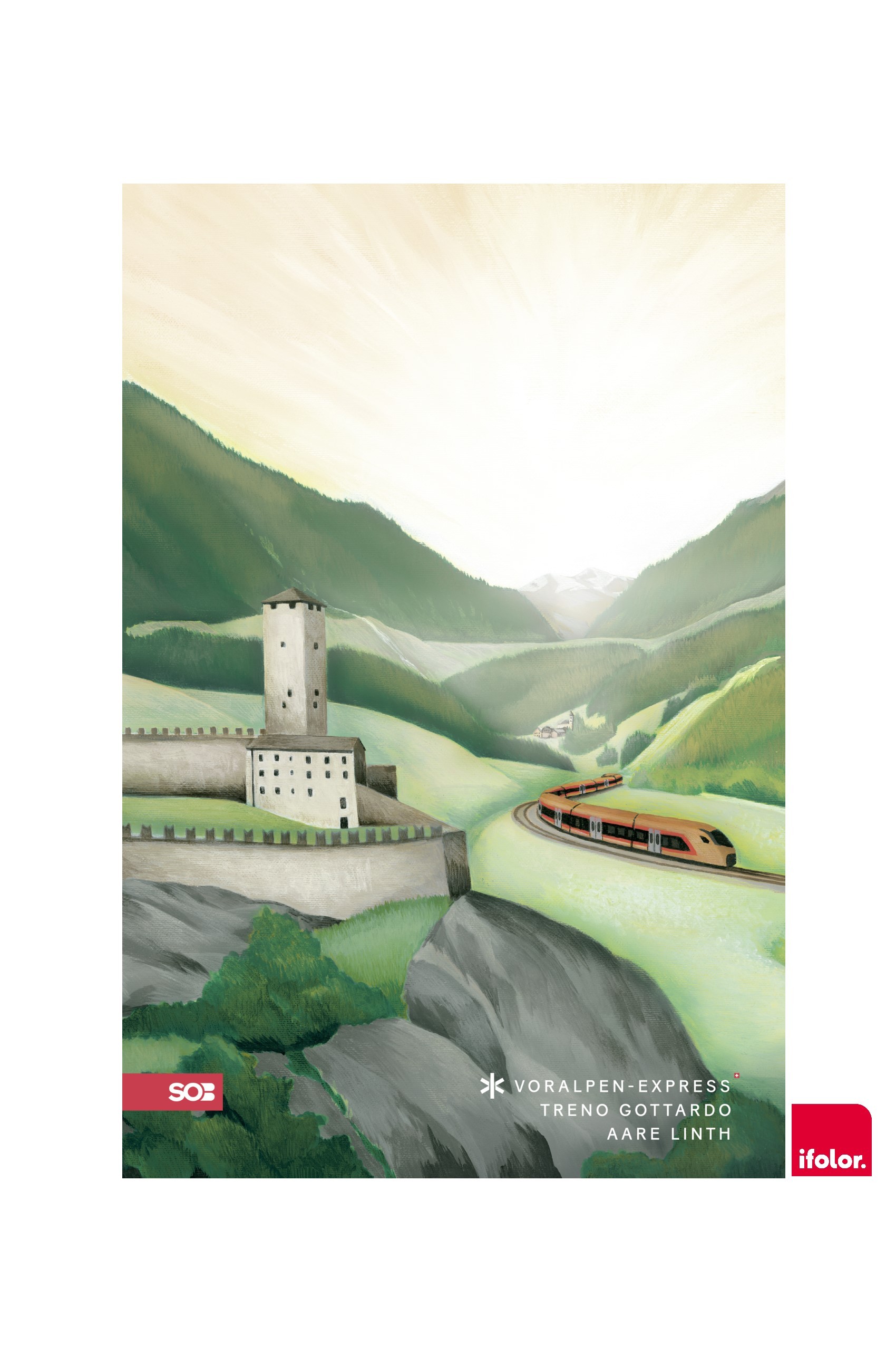 Selbstklebendes Fotoposter "Bellinzona", matt, 40 x 60 cm