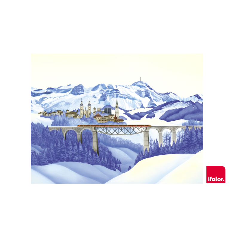 Fotoleinwand "St.Gallen Winter" ohne SOB-Logo 100 x 75 cm