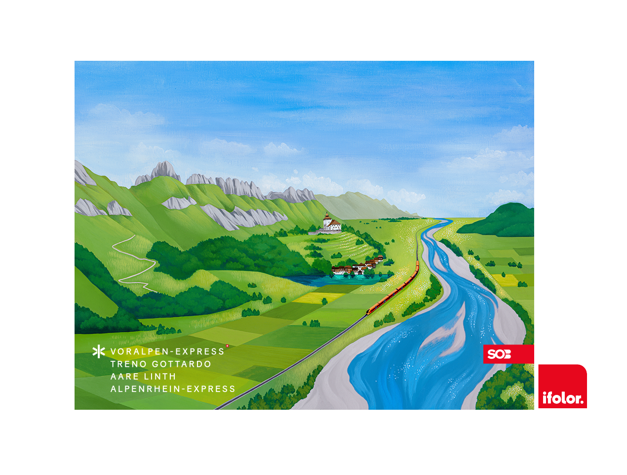 Fotoleinwand "Werdenberg" mit SOB-Logo 80 x 60 cm