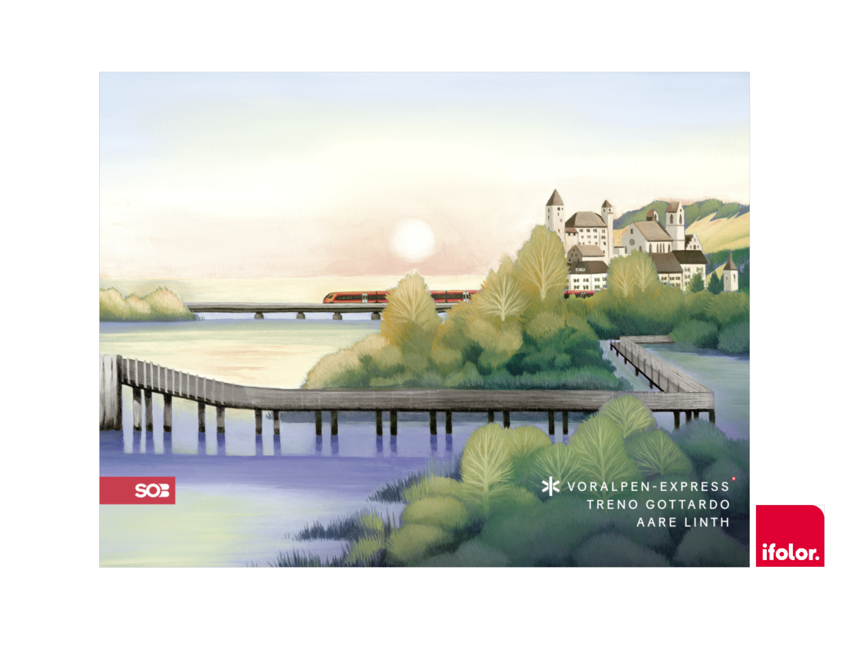 Fotoleinwand «Rapperswil» mit SOB-Logo 80 x 60 cm