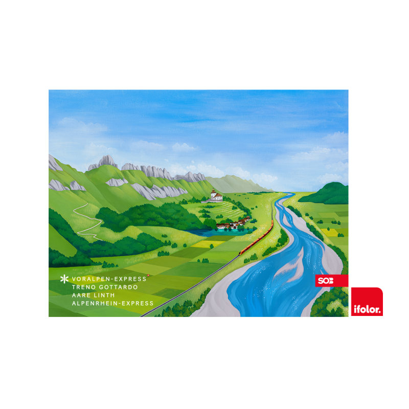 Fotoleinwand "Werdenberg" mit SOB-Logo 100 x 75 cm