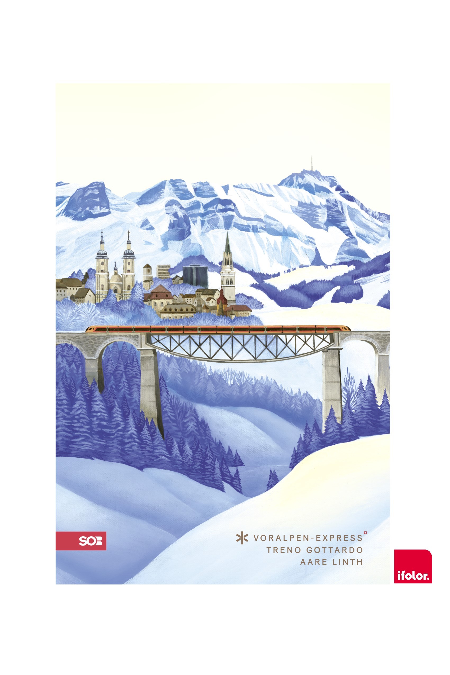 Selbstklebendes Fotoposter "St.Gallen Winter", matt, 40 x 60 cm