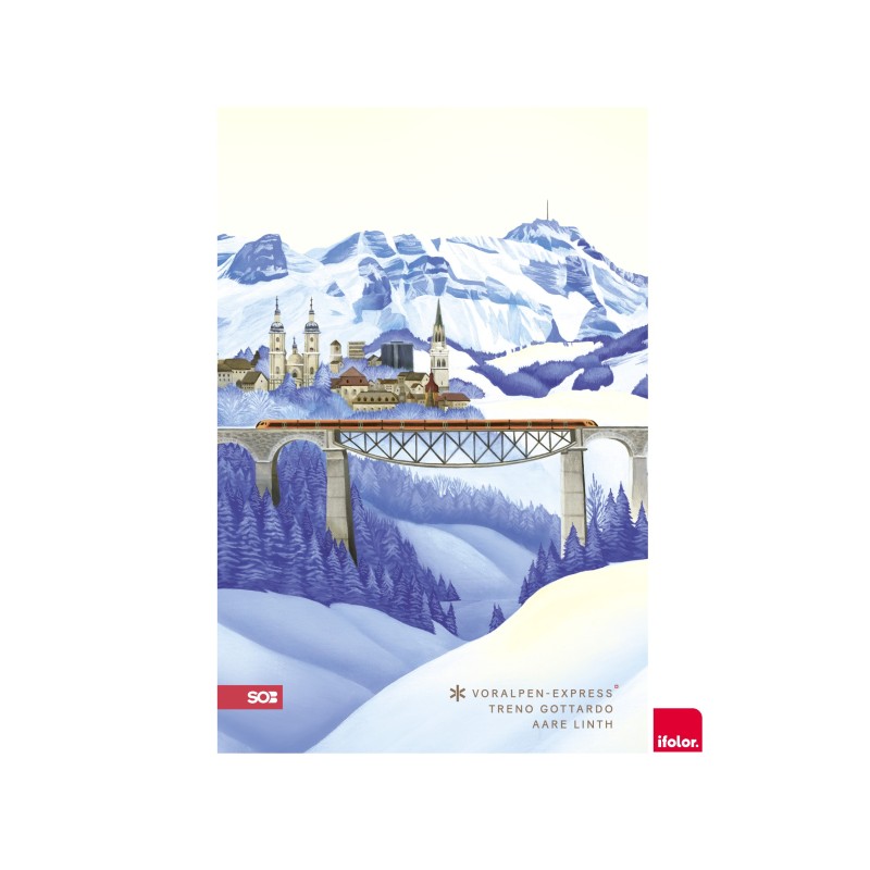Poster fotografico autoadesivo "St.Gallen Winter", opaco, 40 x 60 cm